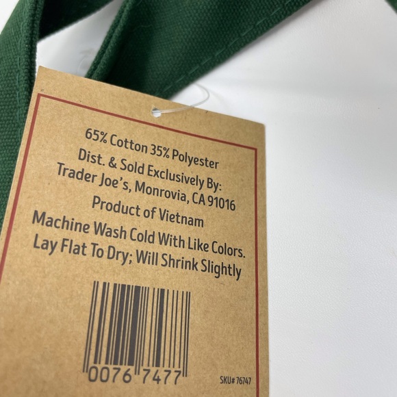 New Trader Joe’s Mini Canvas Tote Bag GREEN Limited Edition Reusable - Picture 4 of 10